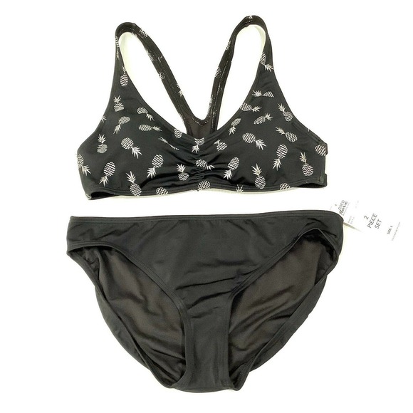 Coco Rave Other - Coco Rave Swimwear Bikini Sz L Juniors Black Pineapple NWT